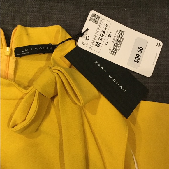 Yellow Tie Neck Dress - Picture 5 of 5